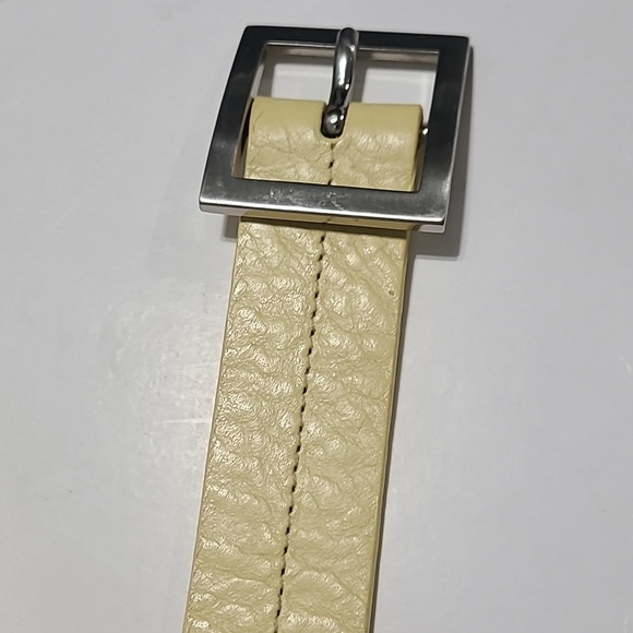 Vintage yellow leather belt size M - Picture 3 of 9
